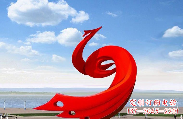 甘肃领雕塑:不锈钢凤凰雕塑