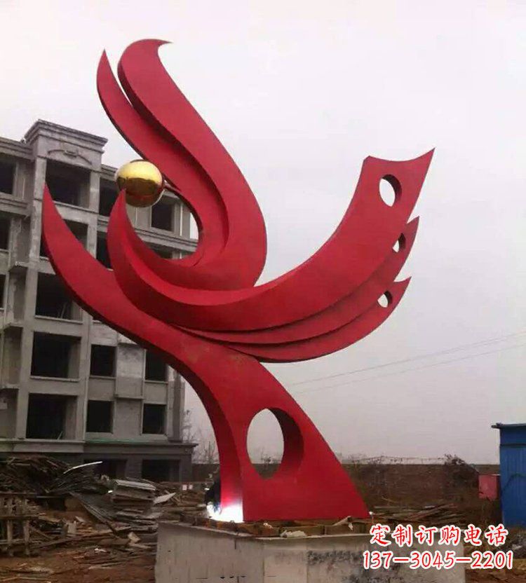 甘肃全新抽象凤凰不锈钢雕塑