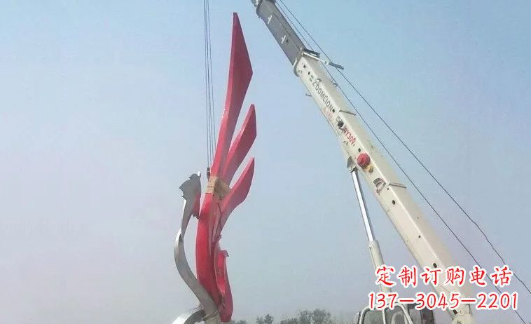 甘肃独特而精致的不锈钢抽象凤凰雕塑