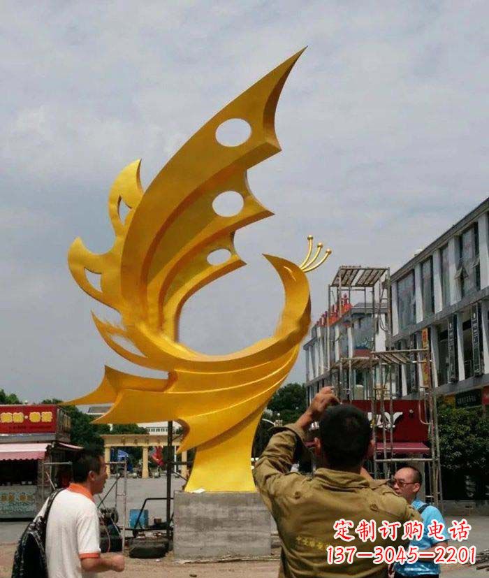 甘肃精致大气的不锈钢抽象凤凰雕塑