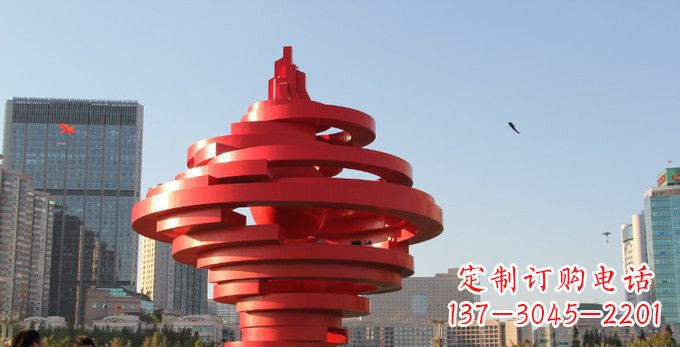 甘肃不锈钢抽象火炬雕塑,展现活力与坚强