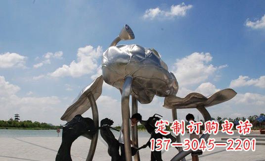 甘肃不锈钢仿真莲花莲叶雕塑