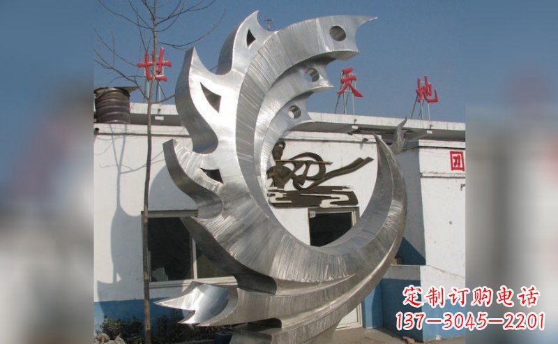 甘肃精美不锈钢抽象凤凰雕塑