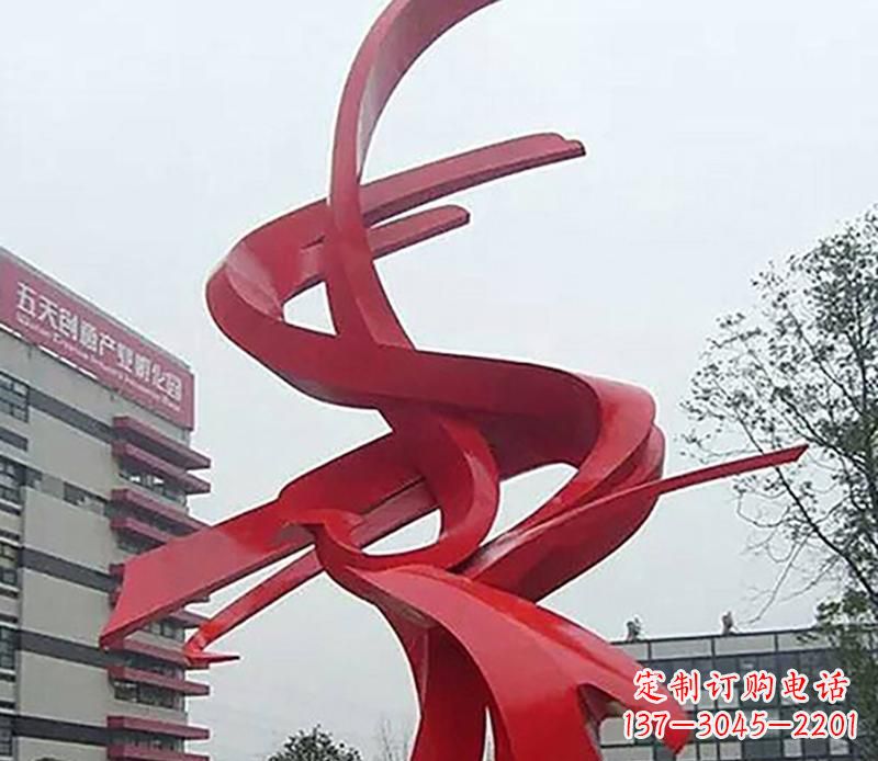 甘肃广场不锈钢抽象飘带雕塑