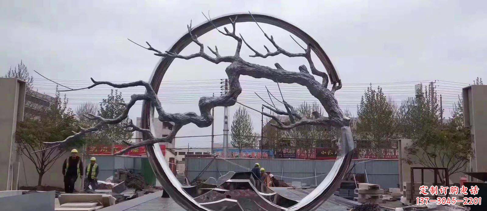 甘肃精致不锈钢抽象树枝雕塑