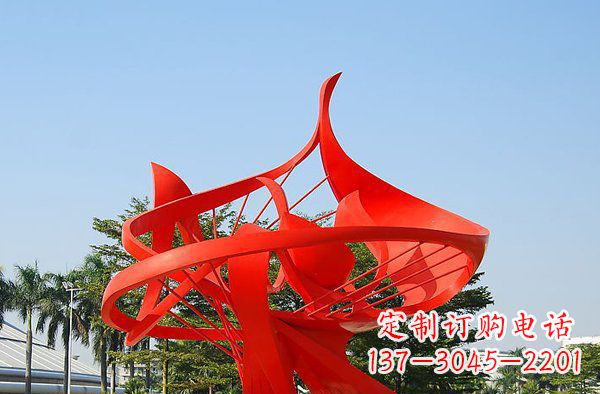 甘肃广场不锈钢大型抽象花朵雕塑