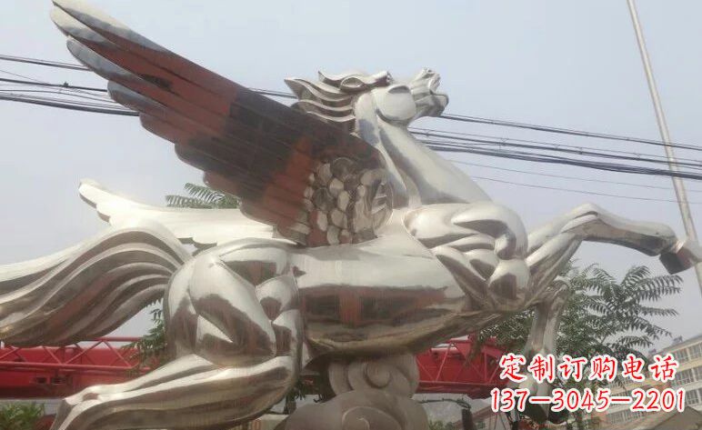 甘肃流畅优美的不锈钢飞马雕塑
