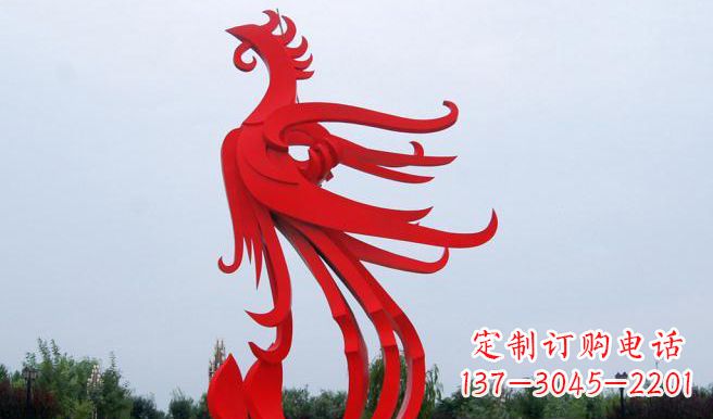甘肃中领雕塑制作的精美不锈钢凤凰雕塑