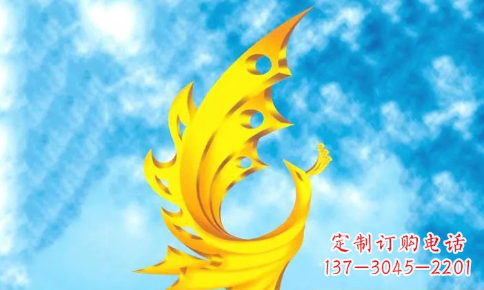 甘肃中领雕塑-不锈钢凤凰雕塑