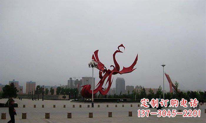 甘肃广场不锈钢凤凰展翅雕塑