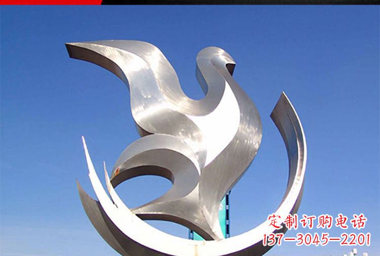 甘肃雕刻工艺制作的精美不锈钢鸽子摆件