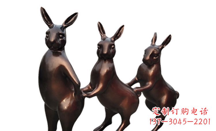 甘肃天马行空的不锈钢光面兔子雕塑