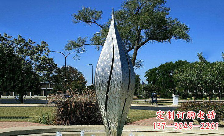 甘肃广场不锈钢花骨朵喷泉雕塑