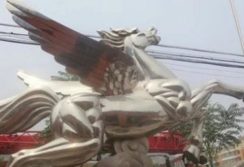 甘肃流畅优美的不锈钢飞马雕塑