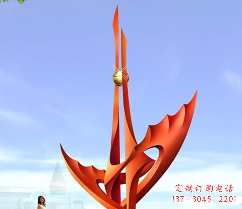 甘肃广场不锈钢火炬抽象雕塑