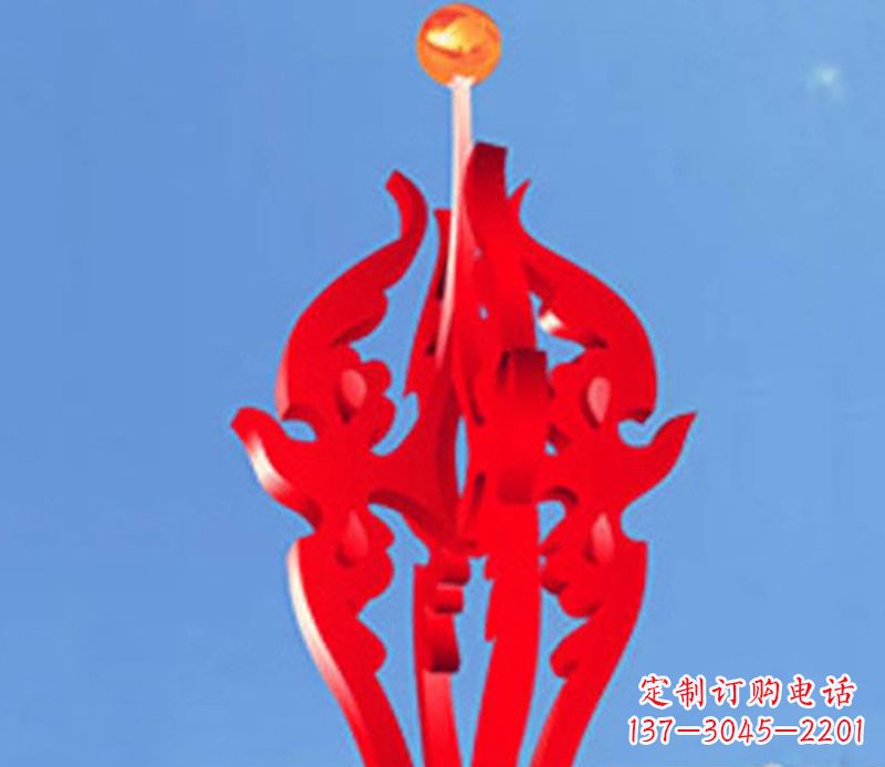 甘肃中领雕塑出品:不锈钢火苗抽象雕塑