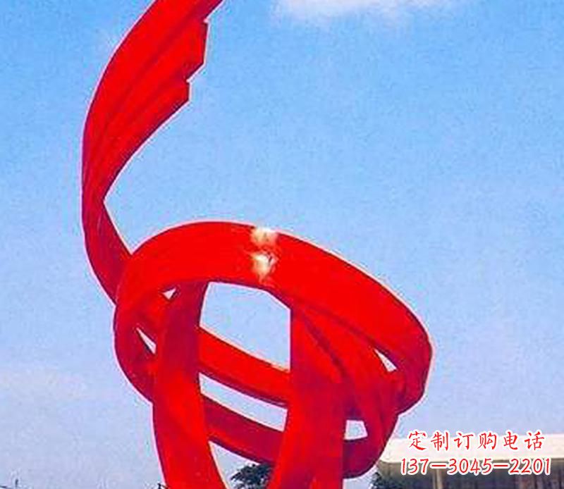 甘肃中领雕塑出品:不锈钢螺旋飘带景观雕塑