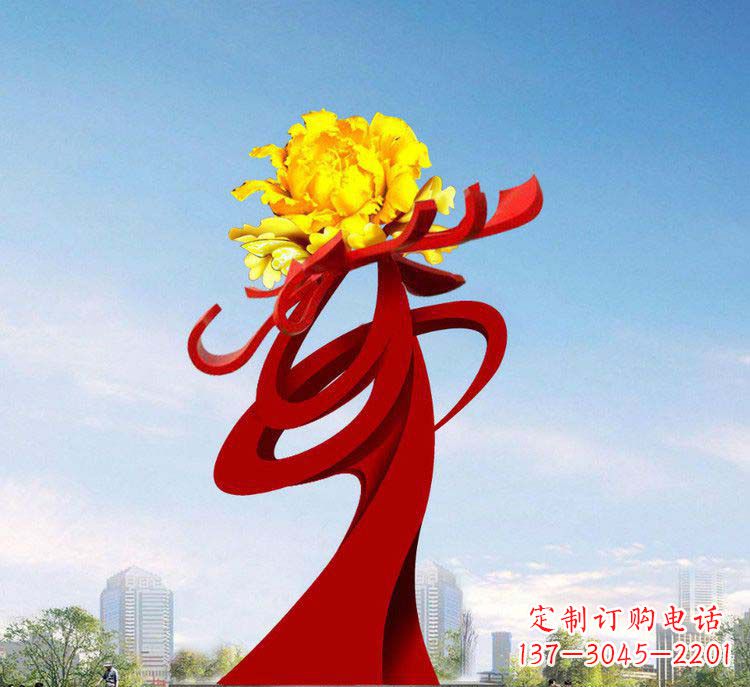 甘肃中领雕塑:牡丹花开,把美景永久定格