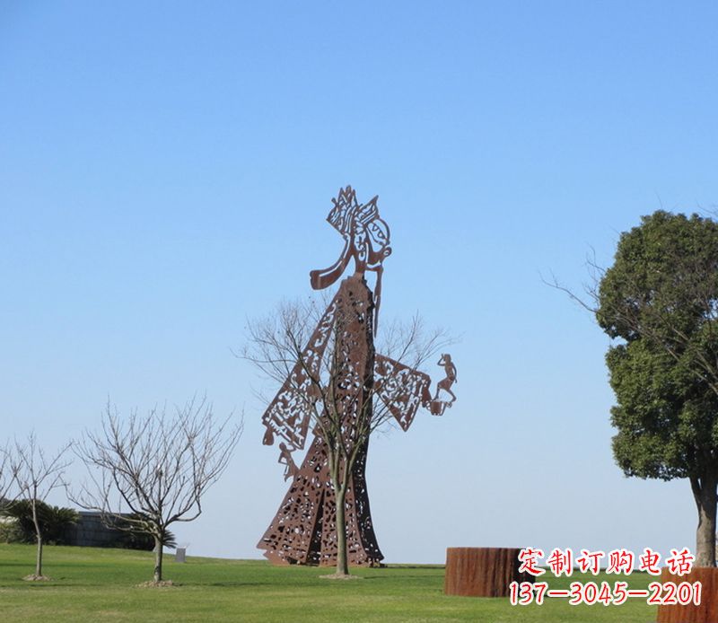 甘肃广场不锈钢皮影戏雕塑