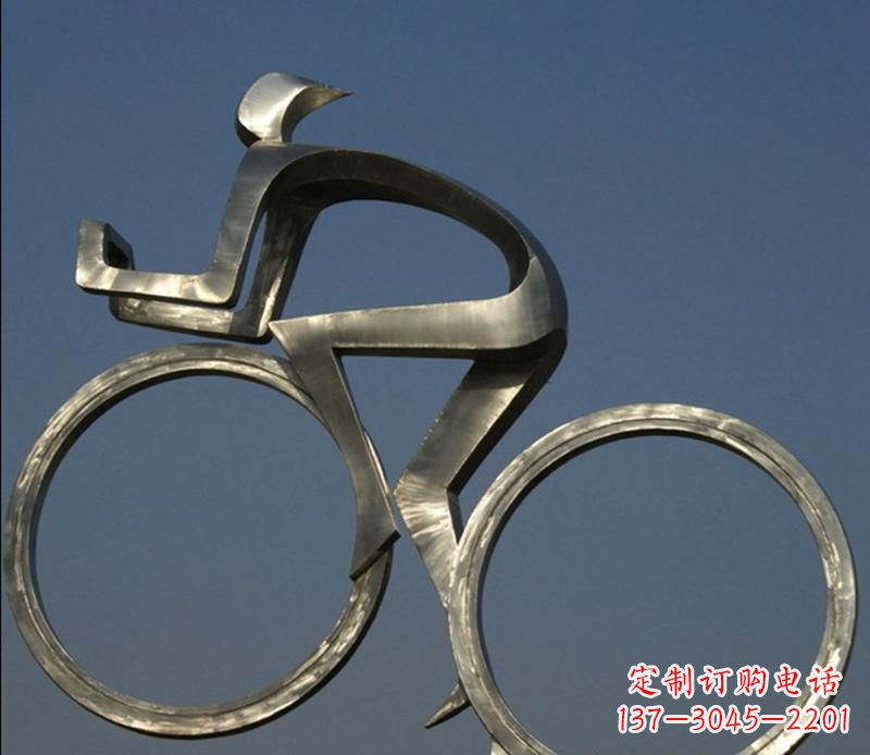 甘肃不锈钢骑自行车雕塑
