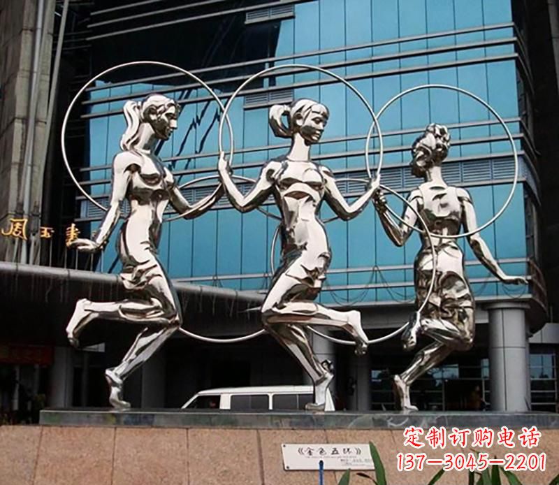 甘肃不锈钢跳舞美女雕塑