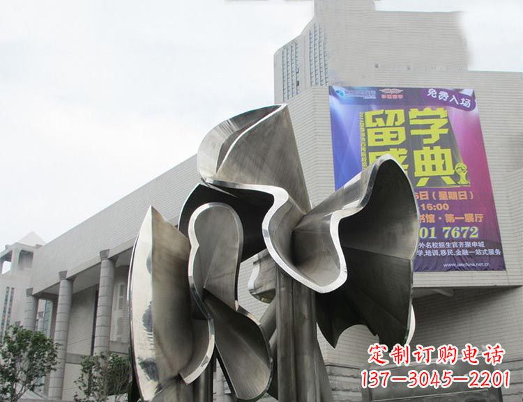 甘肃全新不锈钢荷叶雕塑，缔造完美景观