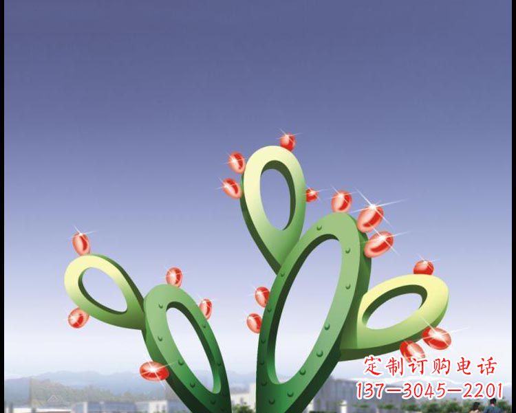甘肃视觉焕发的不锈钢仙人掌景观雕塑