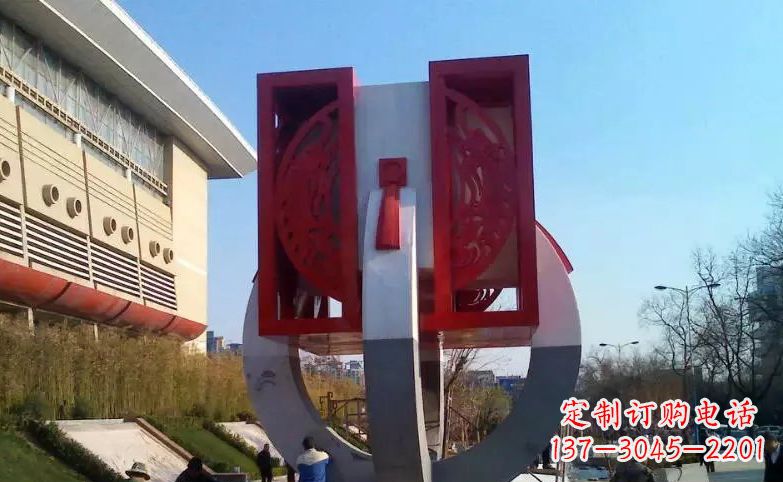 甘肃中领雕塑:不锈钢圆环雕塑