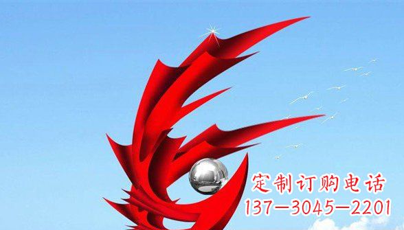 甘肃传统凤凰不锈钢雕塑,带来中国传统文化的神秘气息