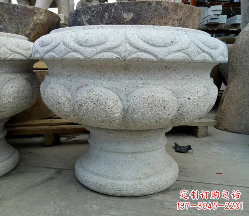 甘肃广场大理石花盆雕塑 (2)