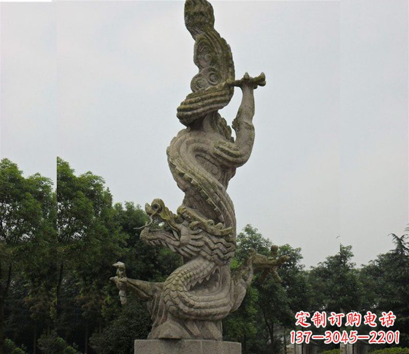 甘肃中领雕塑|古典美感的大理石龙雕塑