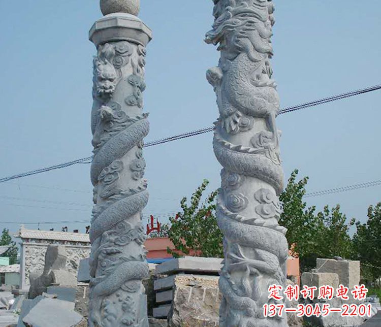 甘肃高级雕刻工艺的大理石盘龙柱