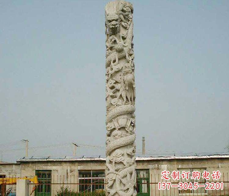 甘肃中领雕塑——独具特色的大理石盘龙柱雕塑