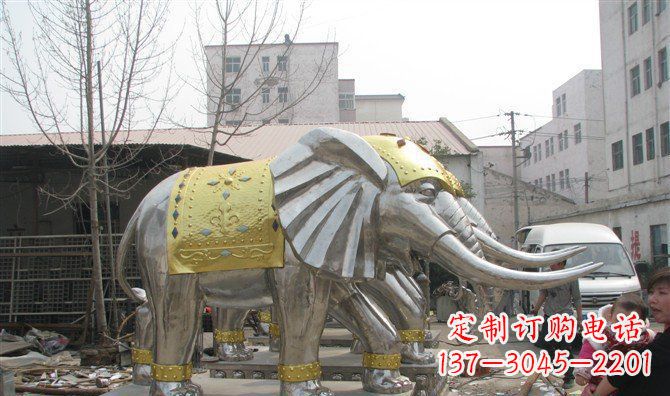 甘肃巨大不锈钢大象雕塑