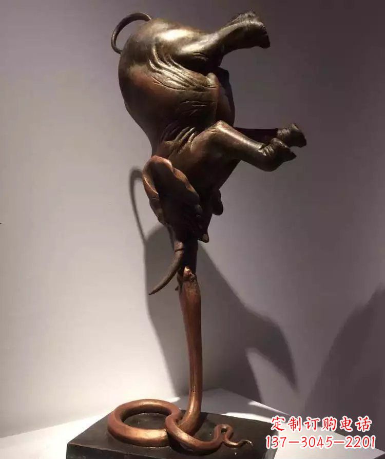 甘肃中领雕塑铜质大象倒立雕塑