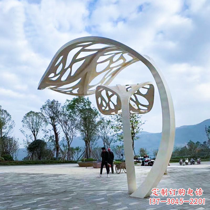 甘肃精致的不锈钢树叶雕塑