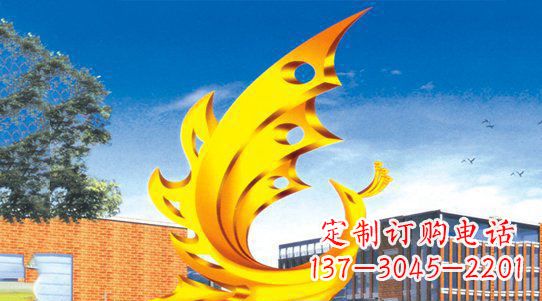 甘肃浩瀚神秘的凤凰不锈钢雕塑