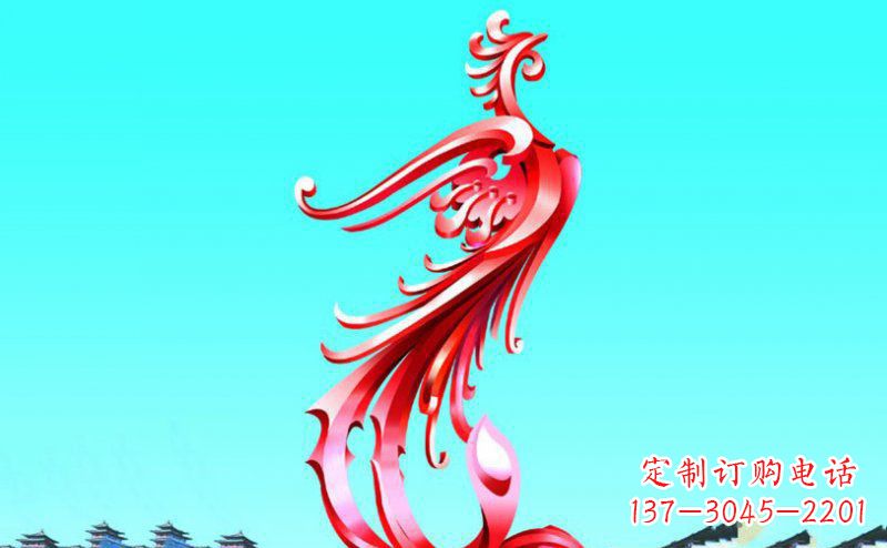 甘肃精美的凤凰不锈钢塑料雕塑