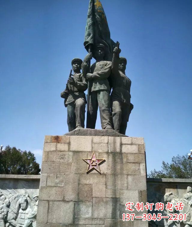 甘肃传承革命精神领雕纪念铜雕战士雕塑