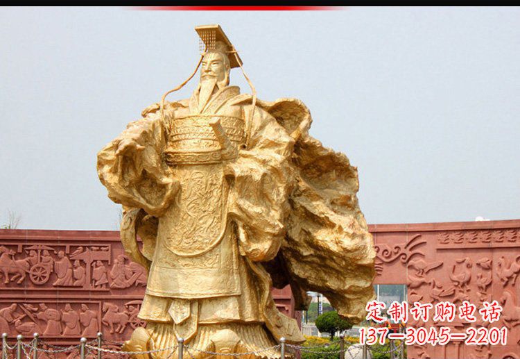 甘肃广场古代皇帝刘邦铜雕