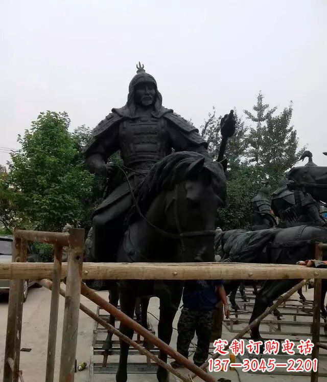 甘肃浪漫古将骑马铜雕,让您感受古代将军的风采!
