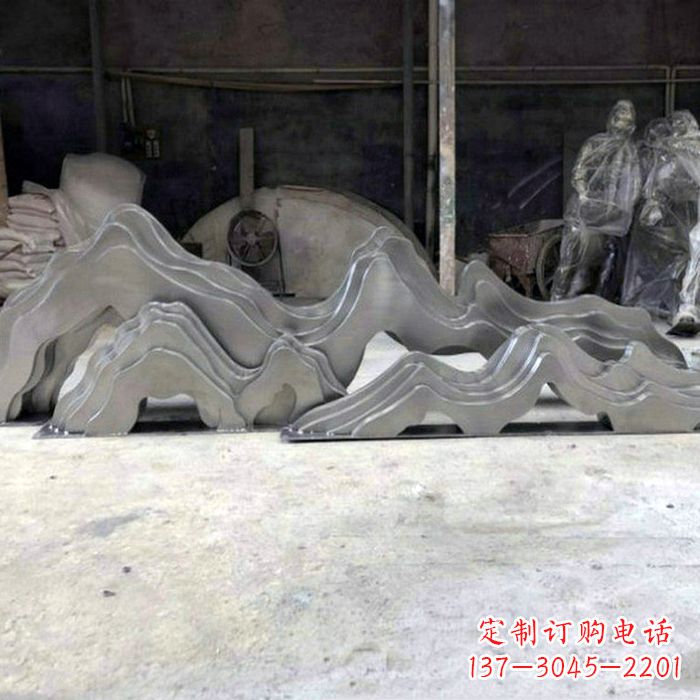 甘肃精美大型不锈钢假山雕塑
