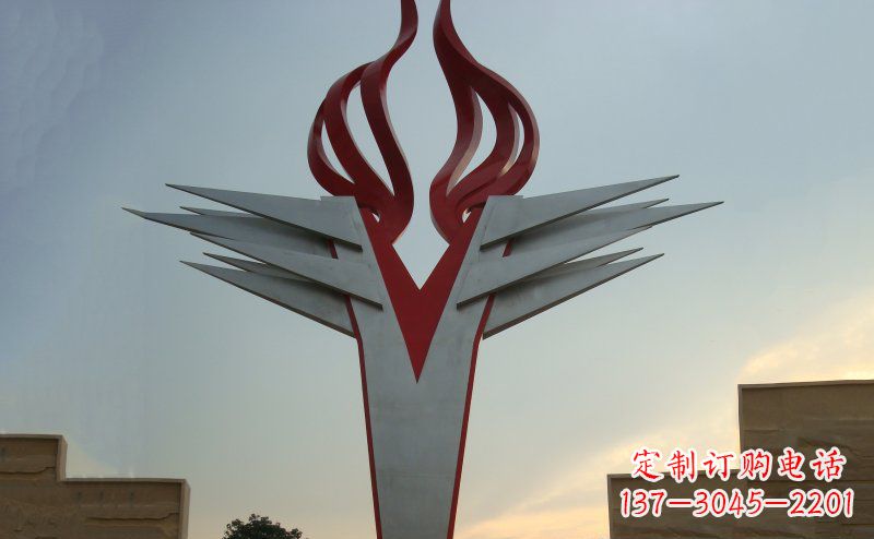 甘肃广场火炬不锈钢雕塑_1