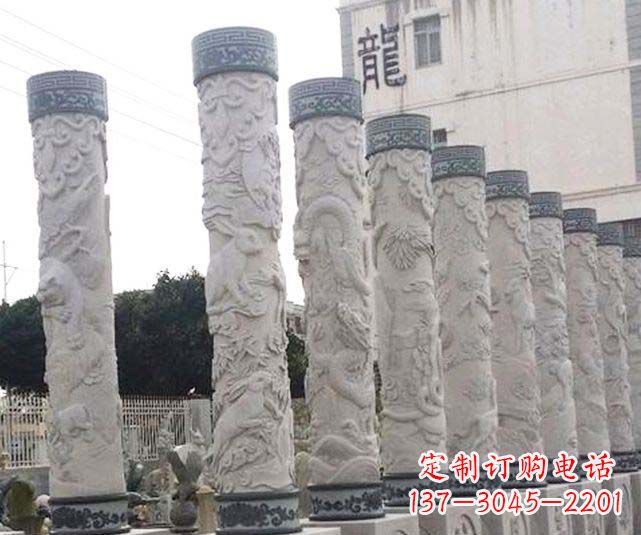 甘肃中领雕塑大理石古典龙柱石雕