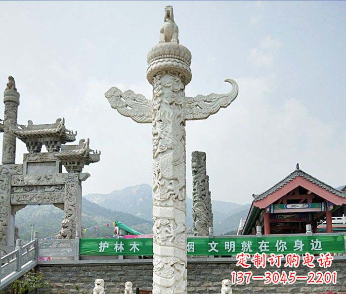 甘肃广场景观大理石华表石雕