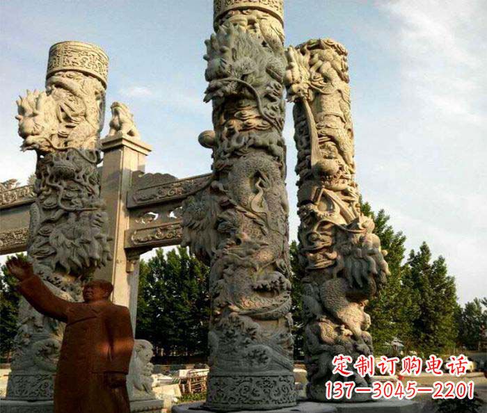 甘肃中领雕塑推出的震撼龙柱大理石雕，是一种典…