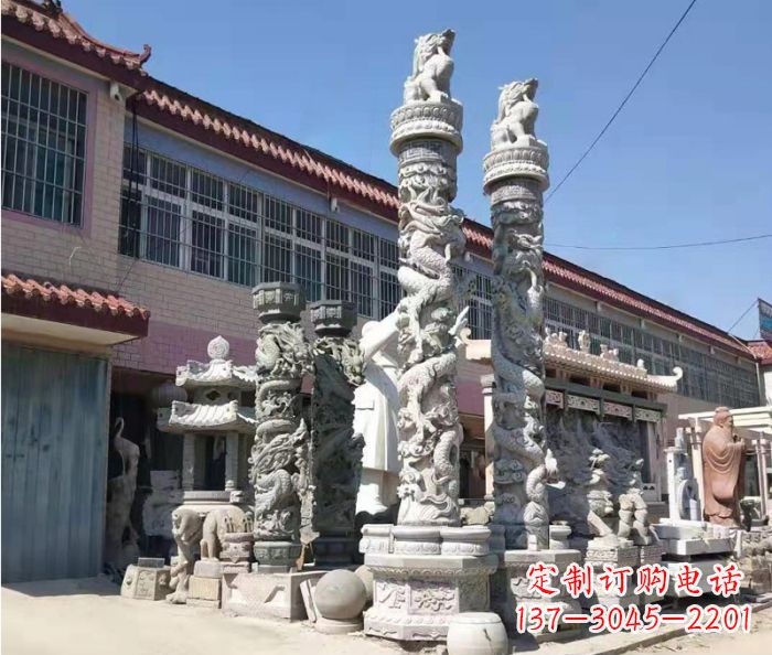 甘肃品质考究的大理石龙柱石雕