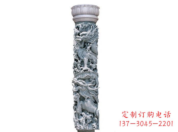 甘肃中国风龙柱石雕:传承传统文化