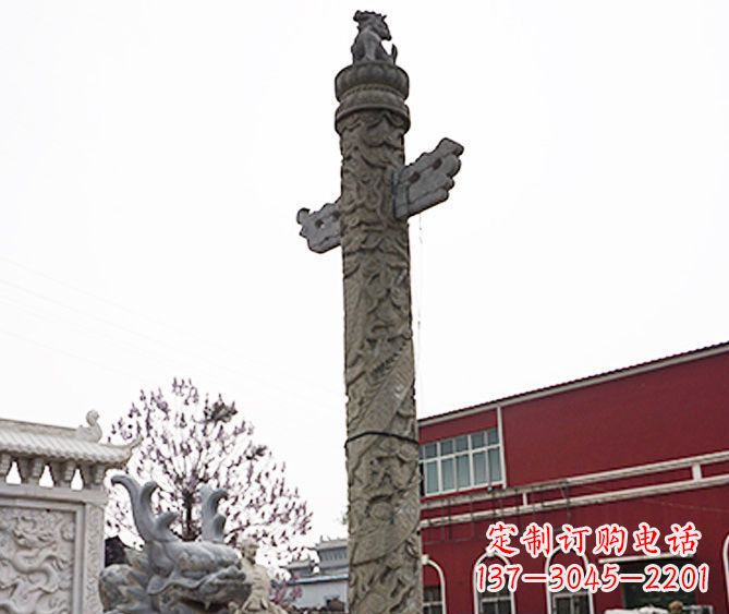 甘肃广场景观盘龙柱石雕 (6)