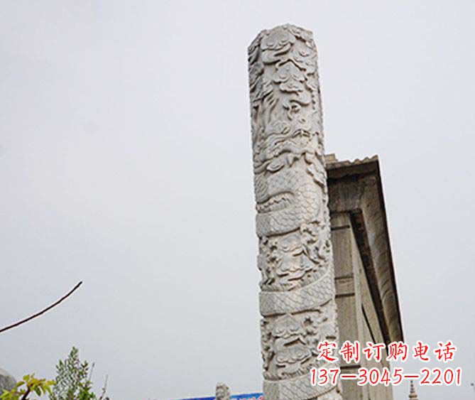 甘肃精美艺术品,象征霸气,盘龙柱石雕